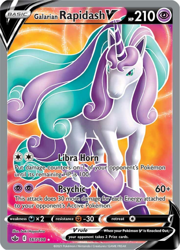 Galarian Rapidash V - SWSH - Chilling Reign - 167/198 - Pokemon Single Card