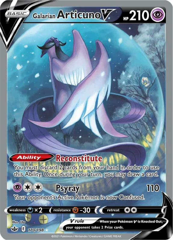 Galarian Articuno V (Alternative Art) SWSH Chilling Reign 170/198 Pokemon Single Card