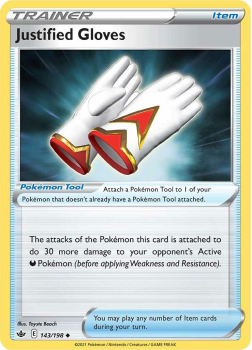 Justified Gloves : SWORD AND SHIELD - CHILLING REIGN - 143/198 - Pokemon Single Card