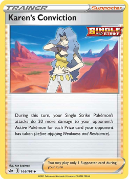 Karen's Conviction : SWORD AND SHIELD - CHILLING REIGN - 144/198 - Pokemon Single Card