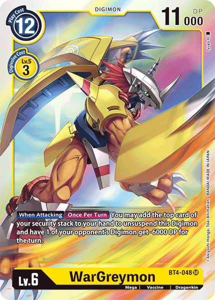 WarGreymon : BT4-048 GREAT LEGEND - Digimon Card Game Single Card WarGreymon : BT4-048 GREAT LEGEND - Digimon Card Game Single Card