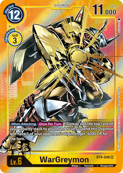 WarGreymon (Alternative Art) : BT4-048 GREAT LEGEND - Digimon Card Game Single Card WarGreymon (Alternative Art) : BT4-048 GREAT LEGEND - Digimon Card Game Single Card