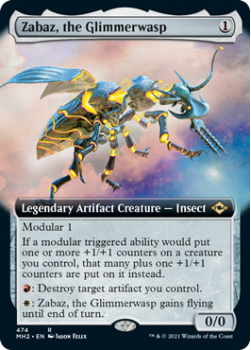 Zabaz, the Glimmerwasp (BORDERLESS) - MODERN HORIZONS 2 - 474 - Magic the Gathering Single Card