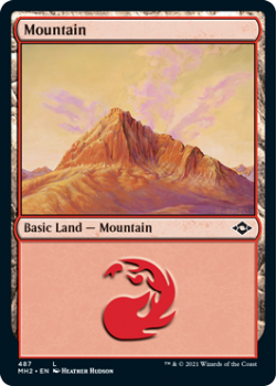 Mountain (Etched) - MODERN HORIZONS 2 - 487 - Magic the Gathering Single Card
