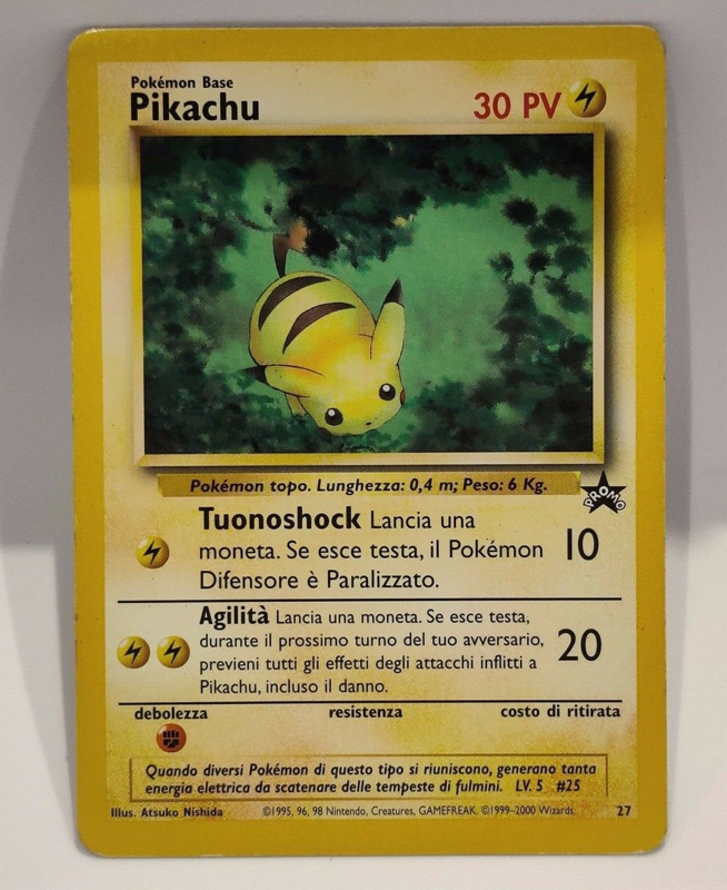 Pikachu BSP-27 (ITALIAN) - Pokemon Single Promotional Card Pikachu BSP-27 (ITALIAN) - Pokemon Single Promotional Card
