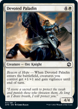 Devoted Paladin (FOIL) - ADVENTURES IN THE FORGOTTEN REALMS - 011/281 - Magic the Gathering Single Card