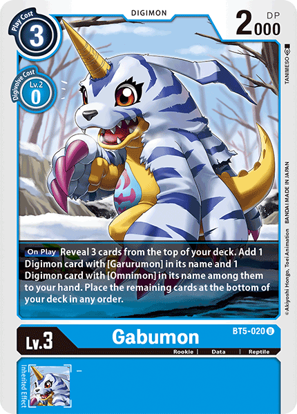 Gabumon : BT5-020 BATTLE OF OMNI - Digimon Card Game Single Card Gabumon : BT5-020 BATTLE OF OMNI - Digimon Card Game Single Card