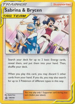SM246 Sabrina & Brycen - Pokemon Single Promotional Card