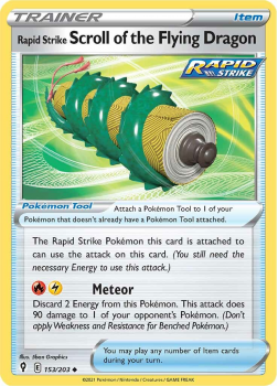 Rapid Strike Scroll of the Flying Dragon : SWORD AND SHIELD - EVOLVING SKIES - 153/203 - Pokemon Single Card