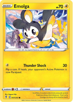 Emolga : SWORD AND SHIELD - EVOLVING SKIES - 57/203 - Pokemon Single Card
