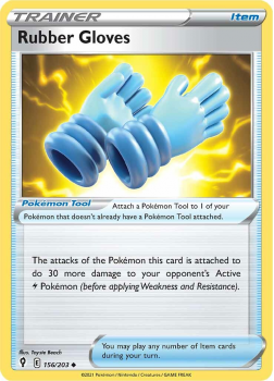 Rubber Gloves : SWORD AND SHIELD - EVOLVING SKIES - 156/203 - Pokemon Single Card