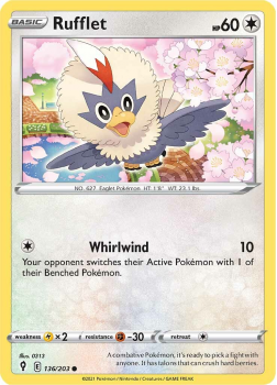 Rufflet : SWORD AND SHIELD - EVOLVING SKIES - 136/203 - Pokemon Single Card