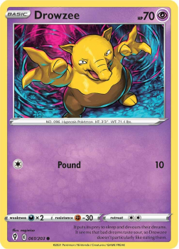 Drowzee : SWORD AND SHIELD - EVOLVING SKIES - 61/203 - Pokemon Single Card