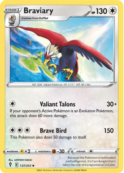 Braviary : SWORD AND SHIELD - EVOLVING SKIES - 137/203 - Pokemon Single Card