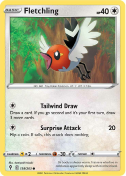 Fletchling : SWORD AND SHIELD - EVOLVING SKIES - 138/203 - Pokemon Single Card