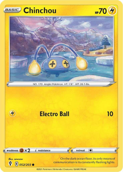 Chinchou : SWORD AND SHIELD - EVOLVING SKIES - 52/203 - Pokemon Single Card