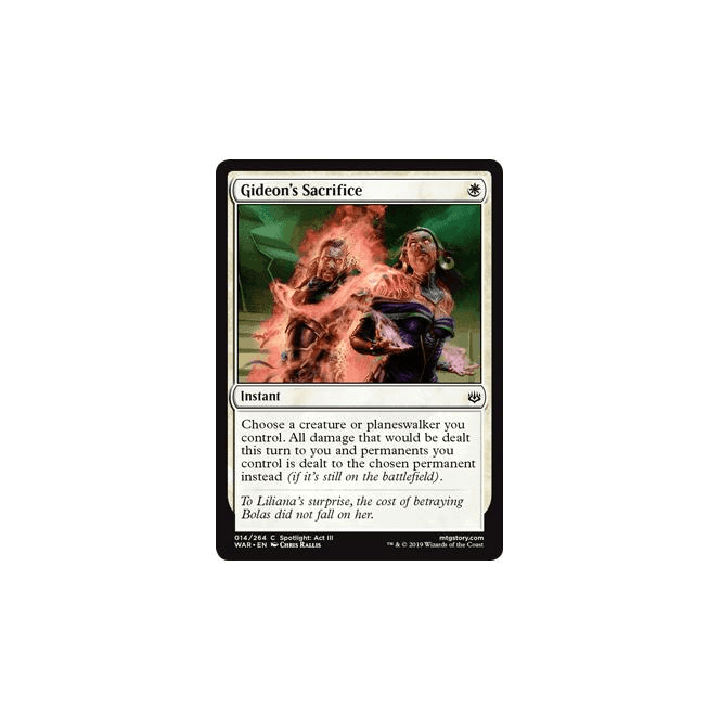 Gideon's Sacrifice : WAR OF THE SPARK 014/264 - Magic the Gathering Single Card Gideon's Sacrifice : WAR OF THE SPARK 014/264 - Magic the Gathering Single Card