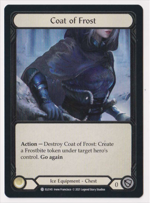 Coat of Frost (Cold Foil) : ELE145 TALES OF ARIA (1st Edition) - Flesh and Blood Single Card Coat of Frost (Cold Foil) : ELE145 TALES OF ARIA (1st Edition) - Flesh and Blood Single Card