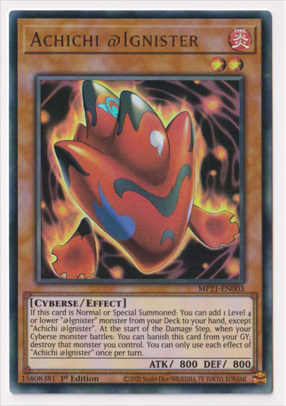Achichi @Ignister (Ultra Rare) : MP21-EN003 - Yu-Gi-Oh! Single Card Achichi @Ignister (Ultra Rare) : MP21-EN003 - Yu-Gi-Oh! Single Card