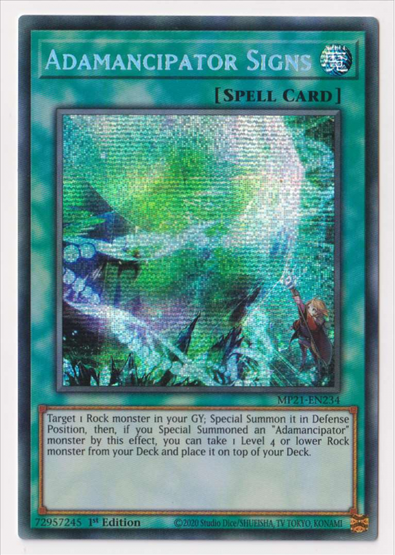 yugioh adamancipator cards Risen Dragite SESL-EN009 Secret Rare 1st Edition and place them on top of your Deck in any order. New Adamancipator Combos W/ New