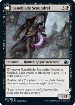 Baneblade Scoundrel // Baneclaw Marauder (FOIL) : INNISTRAD MIDNIGHT HUNT 085/277 - Magic the Gathering Single Card