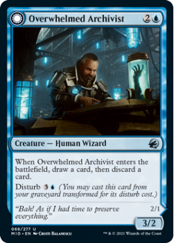 Overwhelmed Archivist // Archive Haunt (FOIL) : INNISTRAD MIDNIGHT HUNT 068/277 - Magic the Gathering Single Card
