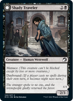 Shady Traveler // Stalking Predator (FOIL) : INNISTRAD MIDNIGHT HUNT 120/277 - Magic the Gathering Single Card