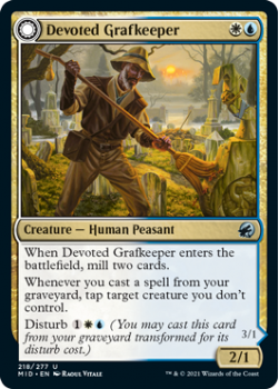 Devoted Grafkeeper // Departed Soulkeeper : INNISTRAD MIDNIGHT HUNT 218/277 - Magic the Gathering Single Card