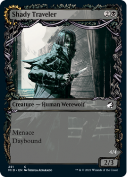 Shady Traveler // Stalking Predator (Showcase) (FOIL) : INNISTRAD MIDNIGHT HUNT 291 - Magic the Gathering Single Card