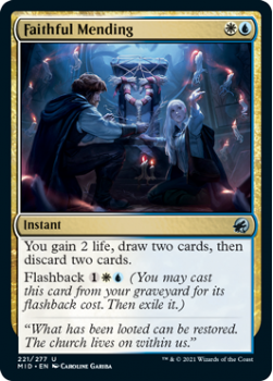 Faithful Mending (FOIL) : INNISTRAD MIDNIGHT HUNT 221/277 - Magic the Gathering Single Card