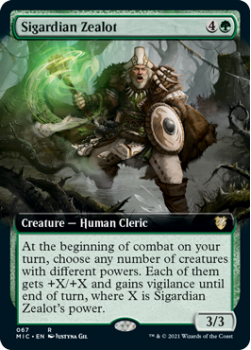 Sigardian Zealot (BORDERLESS) : 067 INNISTRAD MIDNIGHT HUNT COMMANDER - Magic the Gathering Single Card