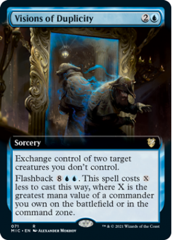 Visions of Duplicity (BORDERLESS) : 071 INNISTRAD MIDNIGHT HUNT COMMANDER - Magic the Gathering Single Card