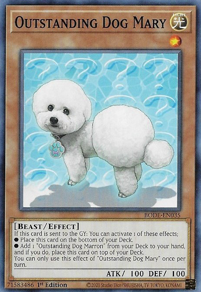 Outstanding Dog Mary (Common) : BODE-EN035 - Yu-Gi-Oh! Single Card Outstanding Dog Mary (Common) : BODE-EN035 - Yu-Gi-Oh! Single Card