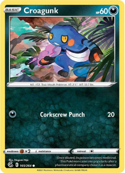 Croagunk : SWORD AND SHIELD - FUSION STRIKE 165/264 - Pokemon Single Card