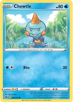 Chewtle : SWORD AND SHIELD - FUSION STRIKE 80/264 - Pokemon Single Card