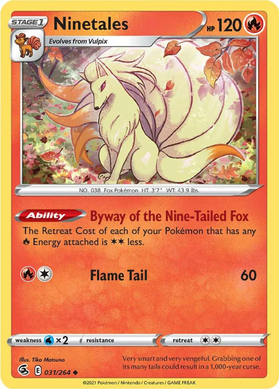 Ninetales (REVERSE HOLO) : SWORD AND SHIELD - FUSION STRIKE 31/264 - Pokemon  Single Card