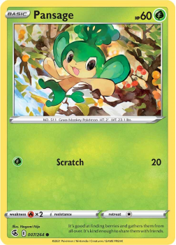 Pansage : SWORD AND SHIELD - FUSION STRIKE 07/264 - Pokemon Single Card