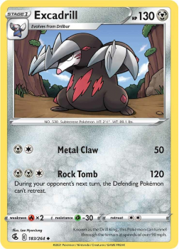 Excadrill : SWORD AND SHIELD - FUSION STRIKE 183/264 - Pokemon Single Card