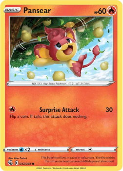 Pansear : SWORD AND SHIELD - FUSION STRIKE 37/264 - Pokemon Single Card
