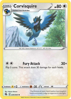 Corvisquire : SWORD AND SHIELD - FUSION STRIKE 220/264 - Pokemon Single Card