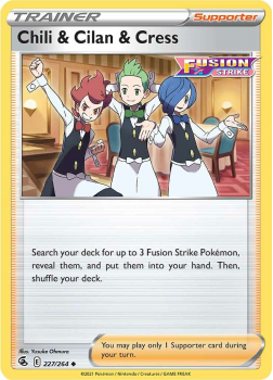 Chili & Cilan & Cress : SWORD AND SHIELD - FUSION STRIKE 227/264 - Pokemon Single Card