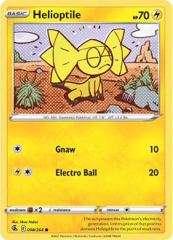 Helioptile : SWORD AND SHIELD - FUSION STRIKE 98/264 - Pokemon Single Card