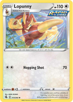 Lopunny : SWORD AND SHIELD - FUSION STRIKE 213/264 - Pokemon Single Card