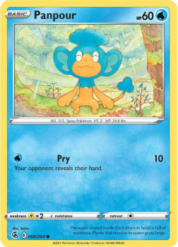 Panpour : SWORD AND SHIELD - FUSION STRIKE 68/264 - Pokemon Single Card