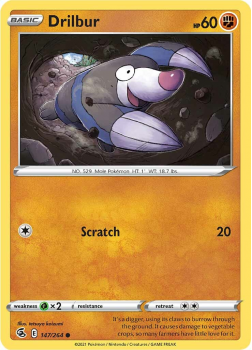 Drilbur : SWORD AND SHIELD - FUSION STRIKE 147/264 - Pokemon Single Card