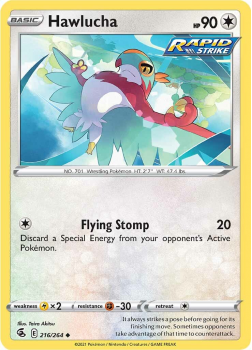 Hawlucha : SWORD AND SHIELD - FUSION STRIKE 216/264 - Pokemon Single Card