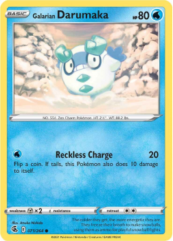 Galarian Darumaka : SWORD AND SHIELD - FUSION STRIKE 71/264 - Pokemon Single Card