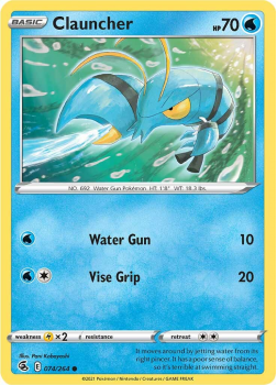 Clauncher : SWORD AND SHIELD - FUSION STRIKE 74/264 - Pokemon Single Card