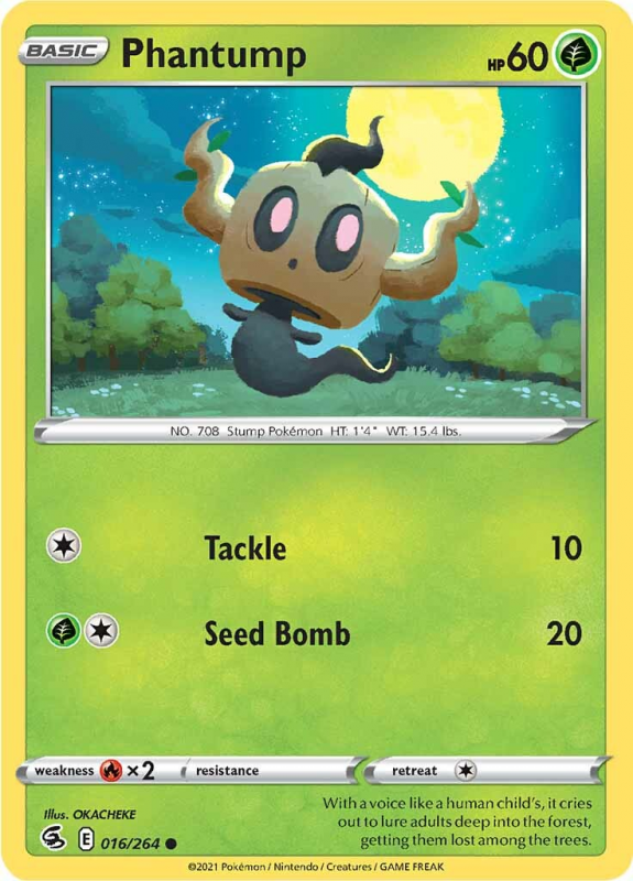 Phantump Sword And Shield Fusion Strike 16 264 Pokemon Single Card Phantump Sword And Shield Fusion Strike 16 264 Pokemon Single Card