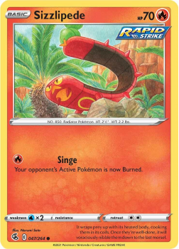 Sizzlipede : SWORD AND SHIELD - FUSION STRIKE 47/264 - Pokemon Single Card